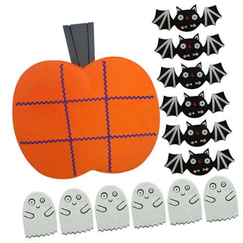 BESTonZON 1 Satz Halloween-Schachspiel Gekritzel Kürbis Dekorationsset Schläger Tischsets Halloween Halloween Toys Filz kürbiskerne Halloween-Brettspiel Schach gefühlt von BESTonZON