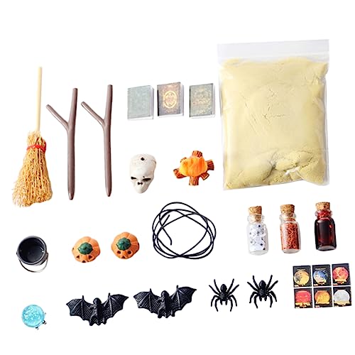 BESTonZON 1 Satz Halloween-dekorationsmodell Halloween-miniaturen Hexenzubehör Mini-Halloween-Figuren Miniatur-kürbisfiguren-Ornamente Mini-schädelfiguren Halloween-Party- Holz von BESTonZON