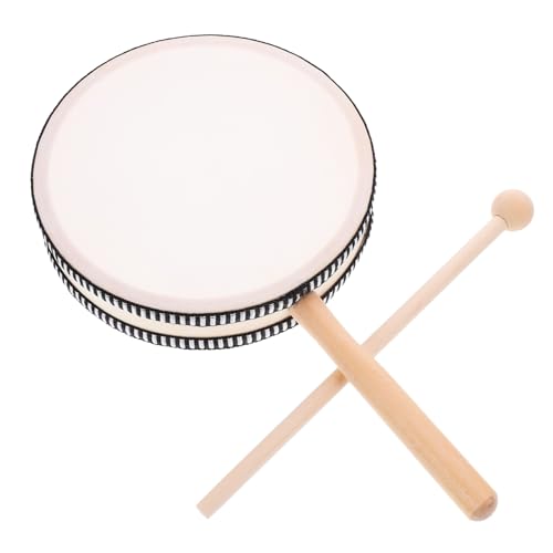 BESTonZON 1 Satz Handtrommeln Für Kinder Handschlagspielzeug Handtrommelinstrument -Percussion-Spielzeug Kleinkindertrommel Percussion-Instrument Für Handtrommeln Musikinstrument Holz von BESTonZON