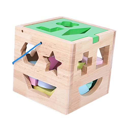 BESTonZON 1 Satz Holzblock Farbsortierspielzeug für Kleinkinder Shape-Sortierer-Würfel interaktives Spielzeug dartscheibe Kinder Spielzeug aus Holzbausteinen Lernspielzeug aus Holz hölzern von BESTonZON