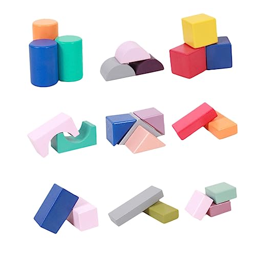 BESTonZON 1 Satz Holzblock Kinder deko Kinder holzspielzeug Kid Toys Toy Set Baustein Kinder stapeln Spielzeug pädagogisches Spielzeug Bauspielzeug für Bildungszwecke hölzern Colorful von BESTonZON