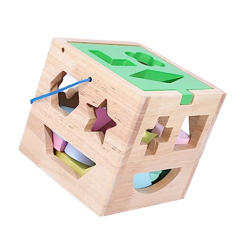 BESTonZON 1 Satz Holzblock Spielzeug Zum Sortieren Von Formen Rayan-Spielzeug Für Kinder Puzzle-Spielzeug Farberkennungsspiele Denkspiel Shape-sortierer-würfel Kinderspielzeug Hölzern von BESTonZON