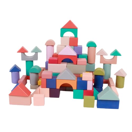 BESTonZON 1 Satz Holzblock Ziegel Nachfüllsets Baustein DIY Baurätsel Pädagogisches Staplerspielzeug 3D Stapelspielzeuge Balancieren Kinder Stapeln Spielzeug Miniaturblöcke Colorful Hölzern von BESTonZON