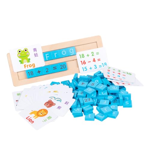 BESTonZON 1 Satz Holzblock lernspiel Puzzle gedächtnisspiel für Denkspiel für Logic Games for Zahlenspielzeug für Rechenspielzeug hölzern Blue von BESTonZON