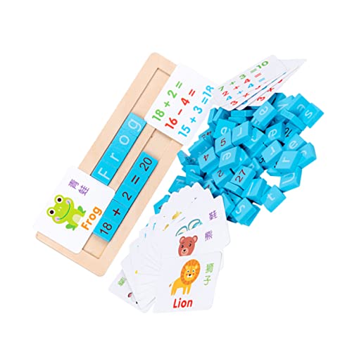 BESTonZON 1 Satz Holzblock lernspiel Puzzle knobelspiele für holzspielsachen Denkspiel Zahlenspielzeug für passende Buchstabenspiele hölzern Blue von BESTonZON