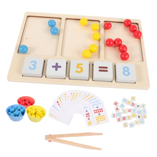 BESTonZON 1 Satz Holzspielzeug Brettspiele Für Vorschulkinder Clip-perlen-Spiel Lernspielzeug Für Kinder Mathematisches Zugspielzeug Krippenspielzeug Für Kinder Hölzern Colorful von BESTonZON