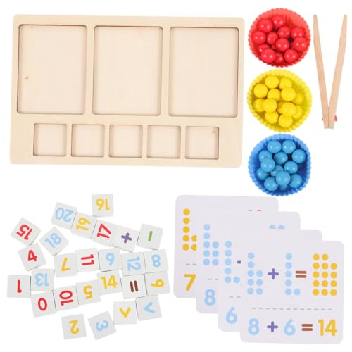 BESTonZON 1 Satz Holzspielzeug Clip-perlen-Spiel Farbsortierer Für Kinder Babyspielzeug Mathematisches Zugspielzeug Perlenzählbrett Krippenspielzeug Für Kinder Denkspielzeug Hölzern Colorful von BESTonZON