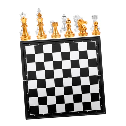 BESTonZON 1 Satz Internationales Schach Damespiel Freizeitspiel Indoor Reiseschach Faltbares Brettspiel Tragbares Brettspiel Wettkampfspielzeug Für Magnetische Dame Plastik von BESTonZON