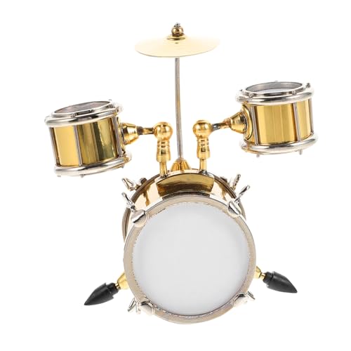 BESTonZON 1 Satz Jazz-Drum-Modell Musikinstrument Miniatur Miniatur-Schlagzeug Von Trommelmodellen Musik Zimmer-Desktop- Mini-Trommel-sammlerstücke Metall Zubehör von BESTonZON