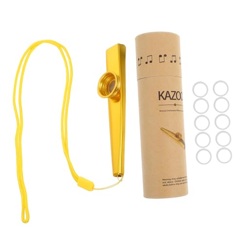 BESTonZON 1 Satz Kazoo-Set Kleiner Kazoo -Kazoo Kazoos Mit Lanyards Kazoo-Instrument Kazoos Für Anfänger Musikperformance Kazoo Gitarren-Kazoo-Partner Aluminiumlegierung Golden von BESTonZON