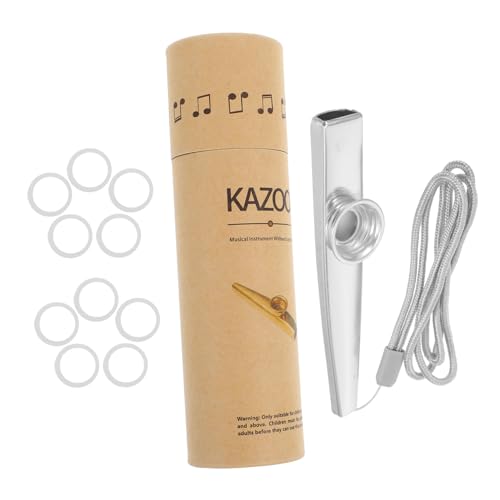 BESTonZON 1 Satz Kazoo-Set Leistungs-Kazoo Kazoo für Kazoos mit Lanyards elektrischer Kazoo Kazoo-Instrument Kazoos für Anfänger üben Kazoo Gitarrenpartner Kazoos Nylon Silver von BESTonZON