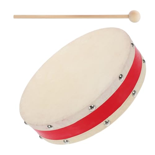 BESTonZON 1 Satz Kinderspielzeug-Tamburin Dämpfer Musical Halter Trommelstock Trommeln Schlagzeug Trommelstöcke Schlaginstrument Kleinkindertrommel Holztrommelinstrument Schaffell von BESTonZON