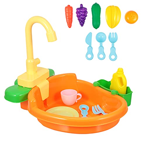 BESTonZON 1 Satz Kinderwaschbecken Kleinkinder Schwimmbad Blase Wasserspiel kinderküche Kitchen adventsgeschenke Toy Kitchen waschbecken Toys Plastik Orange von BESTonZON