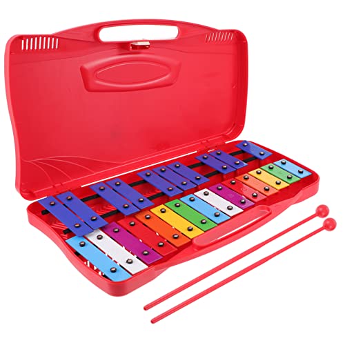 BESTonZON 1 Satz Klavierspiel mit 25 Tönen Kinder-Xylophon Musikinstrument für Kinder kinderinstrumente Kinder musikinstrumente Spielzeug Metallophon-Schlagzeug buntes Schlagzeug Plastik rot von BESTonZON