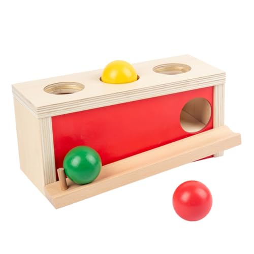 BESTonZON 1 Satz Klopfen Sie Den Ball Gehirnspielzeug Kinder Spielset Spielzeug Für Kinder Spielzeug Für Kleinkinder Lernspielzeug Kleinkindspielzeug Press-trainingsspielzeug Hölzern Rot von BESTonZON