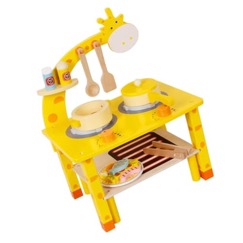 BESTonZON 1 Satz Kochspielzeug küchenspielzeug für Kitchen Toys for Kinderkochset Spielzeugnahrung für Kinderspielzeug Grillspielzeug Kinderspielhaus Holz Yellow von BESTonZON