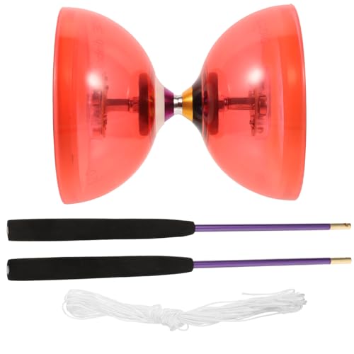 BESTonZON 1 Satz Kristall Lager Diabolo dreifach gelagertes Diabolo Anfänger Diabolo zabawki stymulujące rozwój Educational Toys Diabolo jonglieren klassisches Diabolo Zijin-Lager rot von BESTonZON