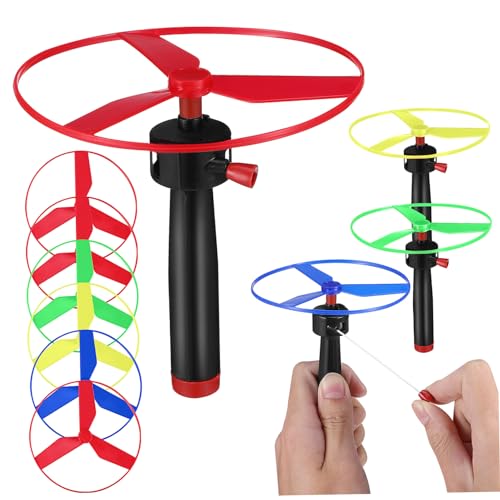 BESTonZON UFO Fliegende Untertassen Spielzeugset Pull String Flying Discs Für Interaktives Outdoor Bunte Flugscheiben Mit Durchmesser Perfekt Für Motorik Training Und von BESTonZON