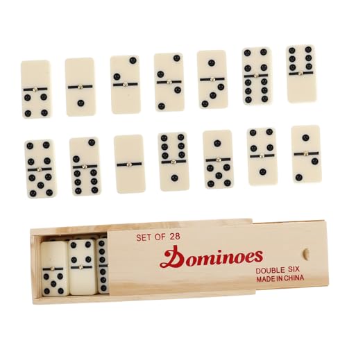 BESTonZON 1 Satz Lehrmittel Für Brettspiele Familienspielversorgung Dominotisch Schwarze Dominosteine Dominostein Für Den Haushalt Dominosteine ​​für Erwachsene Handgemachter Domino Holz von BESTonZON