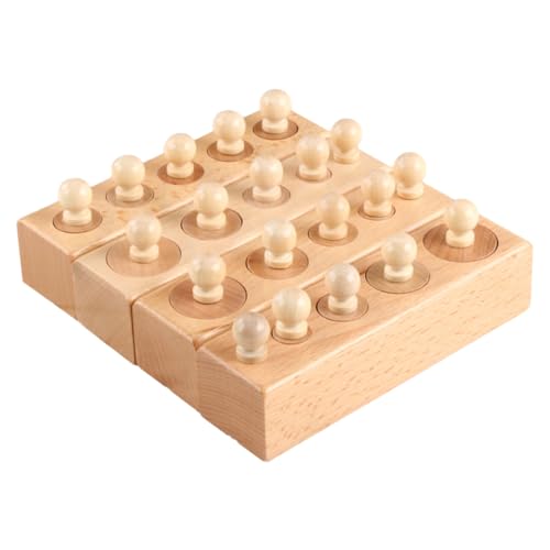 BESTonZON 1 Satz Lehrmittel Gehirnspielzeug Montessori-Spiele Lernspielzeug Für Kinder Puzzle-Spielzeug Sinnvolles Spielzeug Stapelspielzeug Vorschulspielzeug Kinderspielzeug Khaki Hölzern von BESTonZON