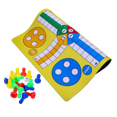 BESTonZON 1 Satz Ludo-Schachspiel Ketten-Dreieck-Spiel Schachbrett fliegen Ludo Brettspiel spielbrett Ludo-Spielset Schachset Reiseschachspielzeug interaktives Schachspielzeug Plastik Yellow von BESTonZON