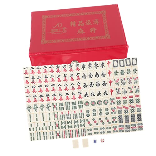 BESTonZON 1 Satz Mahjong Mini Requisiten Für Reisespiele Spielzeug Für Die Reise Reisespielzeug Majiang Tragbares Schachbrett Requisiten Für Reisetischspiele Pu von BESTonZON