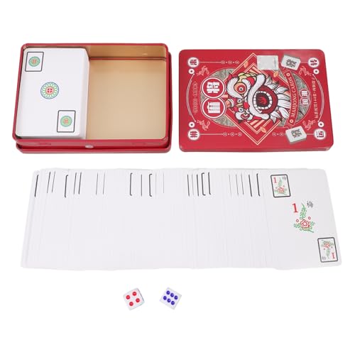 BESTonZON 1 Satz Mahjong-Poker tragbare Mahjong-Karte Mahjong-Karten Reise-Mahjong-Karte Mahjong Karten Mahjong Spielkarten Mahjong-Karte für zu Hause Mahjong-Karte aus PVC Papier rot von BESTonZON