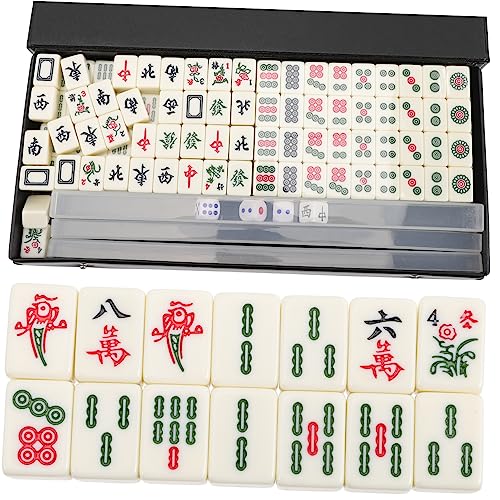 BESTonZON 1 Satz Mahjong-Spiel Mahjong brettspiel majhong brettspiel Mahjong-Set mit glatten Oberflächen Tischreisespielzeug Mini-Schachbrett zartes Mini-Mahjong tragbares Mahjong-Kit Acryl- von BESTonZON