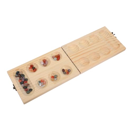 BESTonZON 1 Satz Mancala-brettspiel Schachbrett Spielsachen Brettspiele Aus Holz Mancala-Spiel Mit Steinen Mancala-faltbrett Mancala-Spiel Für Zu Hause Reise-brettspiel Mancala-Klassiker ， von BESTonZON