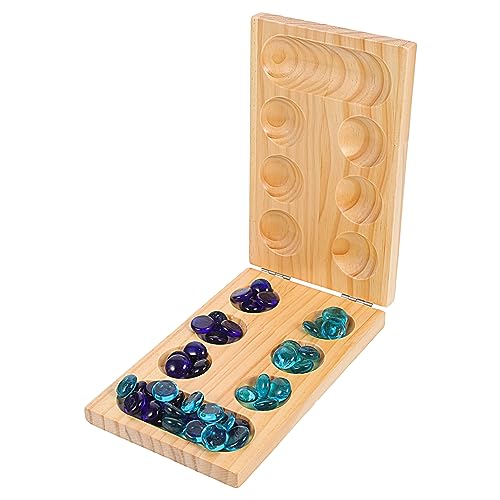 BESTonZON 1 Satz Mankala Spiel Schach Planke Puzzle zabawki stymulujące rozwój Educational Toys Faltbare Mancala aus Holz Mancala-Faltbrett Holz mancala Faltbares Mancala-Brett hölzern von BESTonZON