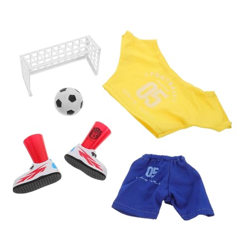 BESTonZON 1 Satz Mini-Fingerfußball Puppenfußball Basketballnetz Trampolin Kleiner Fußball Mini Fußballspiel Finger Fußball Set Fingersportspiel Fußball-Desktop-Spiel drehen Yellow von BESTonZON