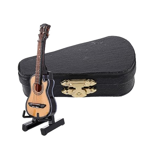 BESTonZON 1 Satz Mini-Gitarre Miniatur-Puppenhausmodell kleine Gitarre bass Violine Miniaturpuppen E-Bass Gitarrenmodell Musikinstrument Dekoration Desktop-Ornament Mikrolandschaft Holz von BESTonZON