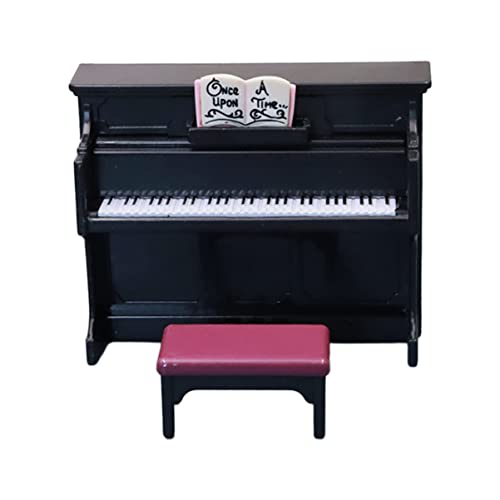 BESTonZON 1 Satz Mini-Klavier-Ornament Piano-Modell Puppenhausklavier Klavierminiatur Mini-puppenhausmöbel Miniaturmöbel Klavier Mini Puppenstubenmöbel Miniatur-klavierfiguren Black Plastik von BESTonZON