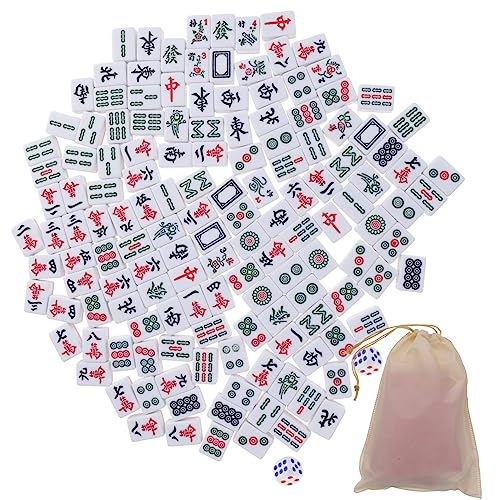 BESTonZON 1 Satz Mini-Mahjong Mahjong Spiele Mahjong Game Mahjong-Spielset Mahjong-Steine tragbare Mahjong-Fliesen Spielzeug für die Reise Interessantes Mahjong-Kit Mahjong-Spielzeug Melamin von BESTonZON