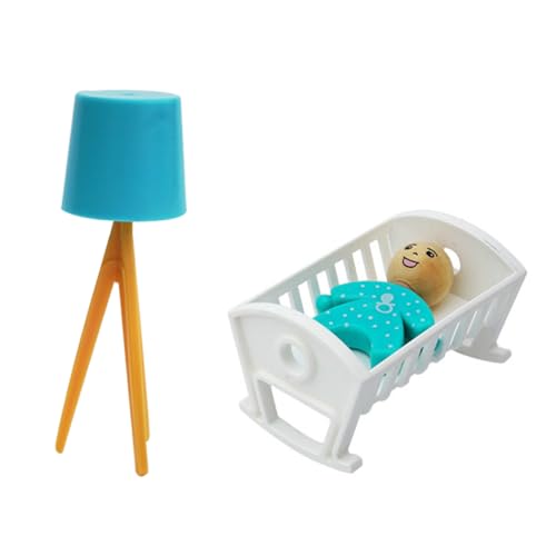 BESTonZON 1 Satz Mini- -Ornamente Wohnaccessoires Mini-Babybett Mini-Hausmöbel Mini-Kinderbett babybett Spielzeug Kinderbett Spielzeug Mini-Hausmodelle Mini-Hausaccessoire Plastik Weiß von BESTonZON