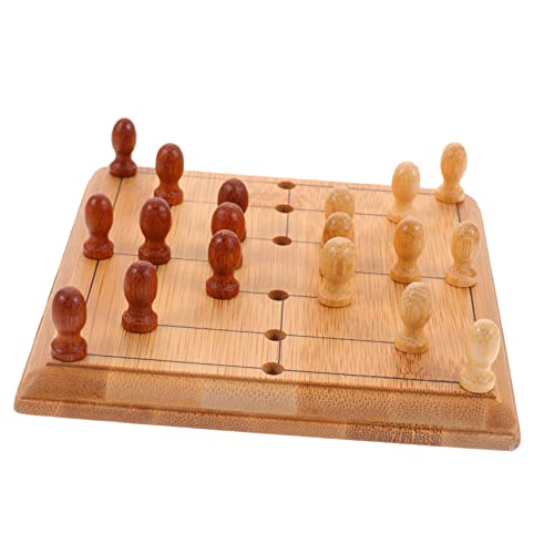 BESTonZON 1 Satz Mini Schach Familienbrettspiele Multifunktionsspiel Schach Dame Brettspiel Tragbares Schachspielzeug Schachstrategie Für Anfänger Mini-tischspielzeug Schachbrett Bambus von BESTonZON