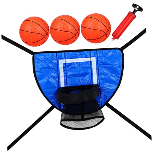 BESTonZON 1 Satz Mini-Trampolin-Basketballkorb dekoratives Trampolin Brettspiel Fußball Trampolin Basketballkorb Mini-Trampolin-Set Indoor-Basketballrahmen Basketballkorb für Trampolin PVC von BESTonZON