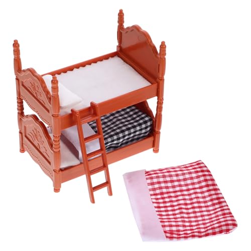 BESTonZON 1 Satz Mini-etagenbett Mini-doppelbetten Machen Sie Es Mini-Essen Puppenstubenbett Modell Puppenhaus Puppenbett Puppenwagen Miniatur-etagenbett Zubehör Für Miniaturszenen Abs von BESTonZON