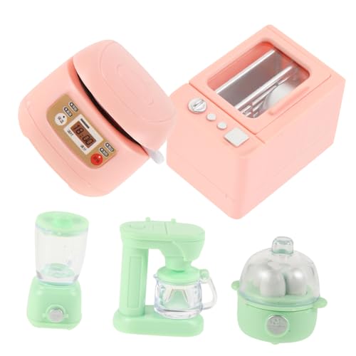 BESTonZON Spiele Kinder Küchenzubehör Kinder Miniatur Puppenhaus Küchengeräte Set 1 Set Mini Backofen Eierkocher Kaffeemaschine Und Saftpresse Zubehör Für Puppenhaus Küche Doll House Accessories von BESTonZON