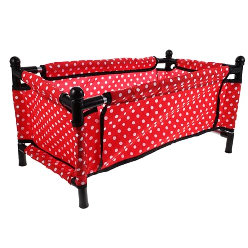 BESTonZON 1 Satz Miniaturmöbel puppenbett etagenbett puppenbetten Puppenbett Dekoration Puppenbettzubehör Puppenbett für Babypuppen Mini-Hausbett Puppensachen Krippenmodell-Schmuck Stoff rot von BESTonZON