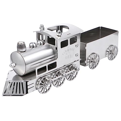 BESTonZON 1 Satz Modelleisenbahn Mini-Züge Vintage-Zugmodell Autodekoration Fahrzeugbau Retro-Zugbau-Spielzeug bürodeko büro Dekoration Dampflok-Statue Zugdekor Rostfreier Stahl Silver von BESTonZON