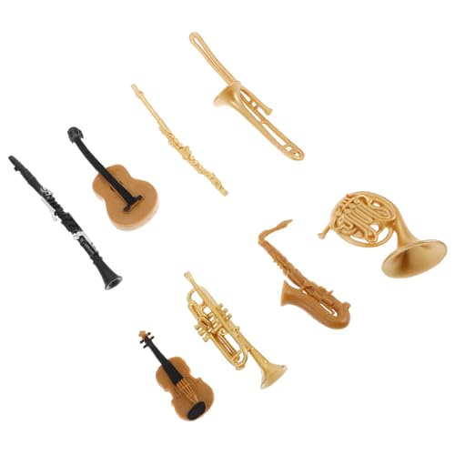 BESTonZON 1 Satz Musikinstrumenten Set Musikinstrumente Mini Spielzeug Gitarre Dekor Mini Zartes Miniatur Instrument Landschaftsbau Mini Instrument Realistisches Miniatur von BESTonZON