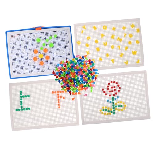 BESTonZON 1 Satz Nagelpuzzle Pilz Montessori-pilzspielzeug Sensorische Spielblöcke Mosaik-steckplatte Für Steckbrett- DIY-pilzbausatz Steckpuzzle Für Kleinkinder Plastik von BESTonZON