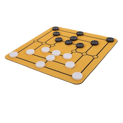 BESTonZON 1 Satz Neun Figuren Schach Brettspiel Für Den Urlaub Tabletop-brettspiel Brettspiel Zum Sammeln Morris-brettspiel Brettspiele Aus Holz Tragbares Haushaltsschachbrett Gummi von BESTonZON