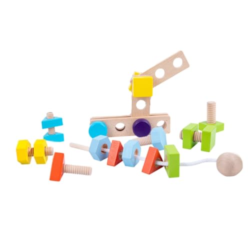 BESTonZON 1 Satz Nuss Spielzeug farbige Streichhölzer DIY-Konstruktionsspielzeug Kinder basteln Kinder Puzzle Holzschraubenspielzeug Kinder färben kognitives Spielzeug hölzern Colorful von BESTonZON