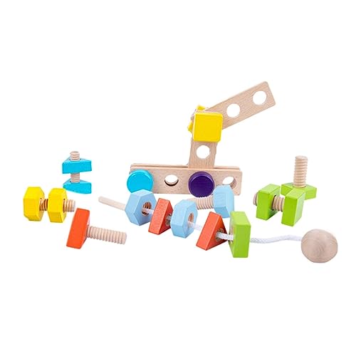 BESTonZON 1 Satz Nuss basteln Puzzle kinderpuzzle rätsel für rätselbuch Schraube Kognitionsspielzeug Holzschraubenspielzeug hölzern Colorful von BESTonZON