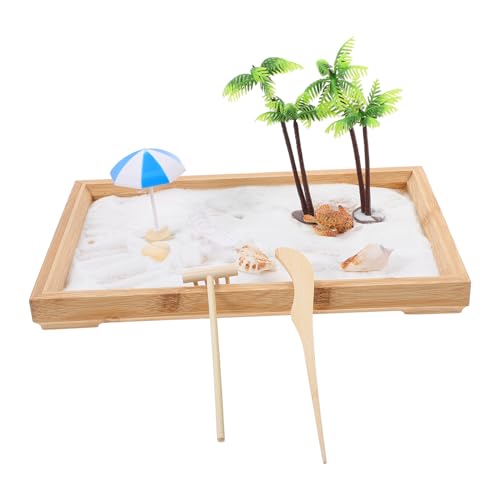 BESTonZON 1 Satz Ocean Beach Sandtisch - Strandsand Mini-Sandkasten Bausatz bastelzeug Sand Spielzeug Toys Sandkastenspielzeug zum Spielen am Strand Ozeanszenen-Sandtisch Plastik von BESTonZON