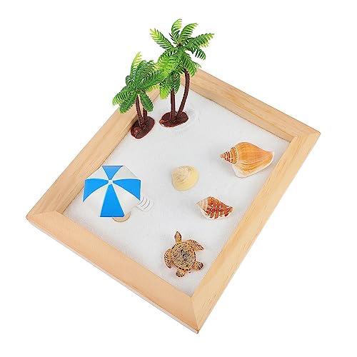 BESTonZON 1 Satz Ocean Sand Tischdekoration Miniaturbausätze Miniaturverzierung Im Strandstil Miniatur-ozeangarten-sandspielzeug Mini Ozeansandschale Mini-Desktop-Sandbox-zubehör Plastik von BESTonZON