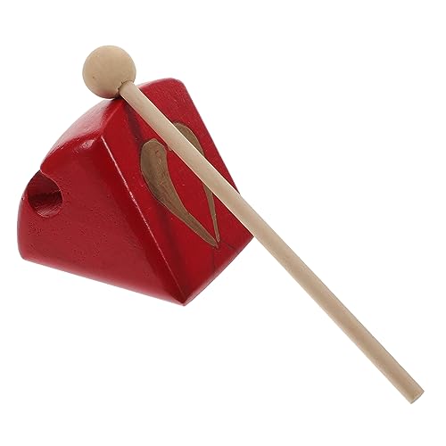 BESTonZON 1 Satz Percussion-Holzfisch Frosch Spielzeug buddhistische Perkussion Holzklopfer Buddhistisches Schlaginstrument hölzerner Klopfer Schlaginstrument für Kinder Holzspielzeug rot von BESTonZON