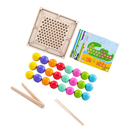 BESTonZON 1 Satz Perlenspielzeug Kinder Sortieren Spielzeug Kinderspielzeug Shuttle-perlen-brettspiel Spielzeug Sortieren Clip-perlen-Puzzle Junge Spielzeug Jungs-Spielzeug Hölzern Colorful von BESTonZON